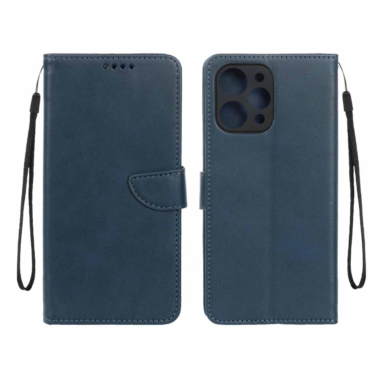 کیف چرمی موبایل مگنتی Xiaomi Redmi 12 / Poco M6 Pro 5G - سرمه ای